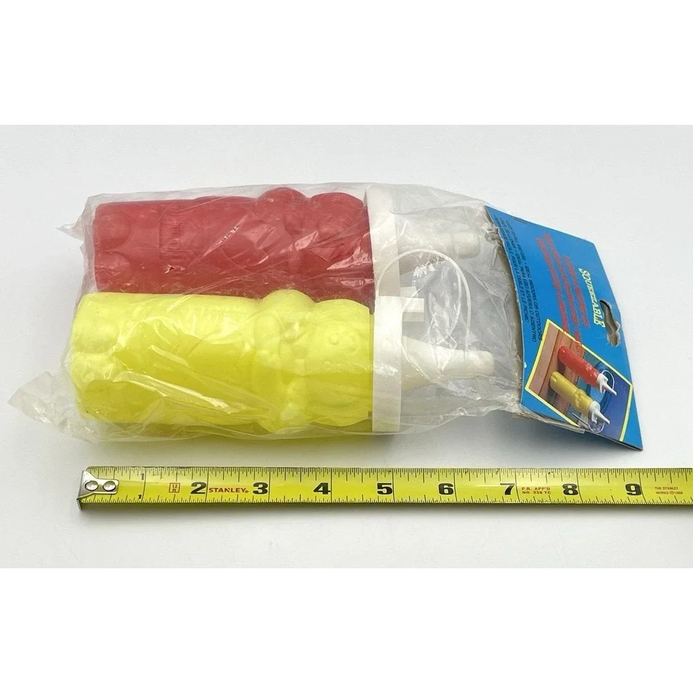Vintage 1990s Hartin Squeezable Ketchup Mustard Set‎ Novelty Figure Bottles NIP